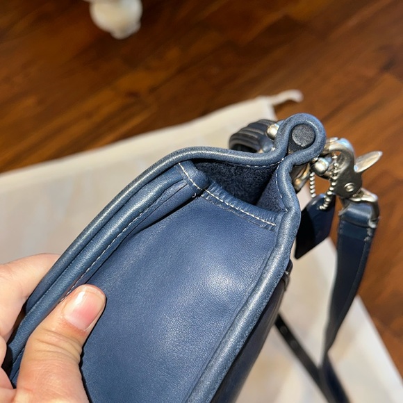 Coach VTG 9927 Willis Navy Blue Leather Crossbody Shoulder Bag - Picture 7 of 16